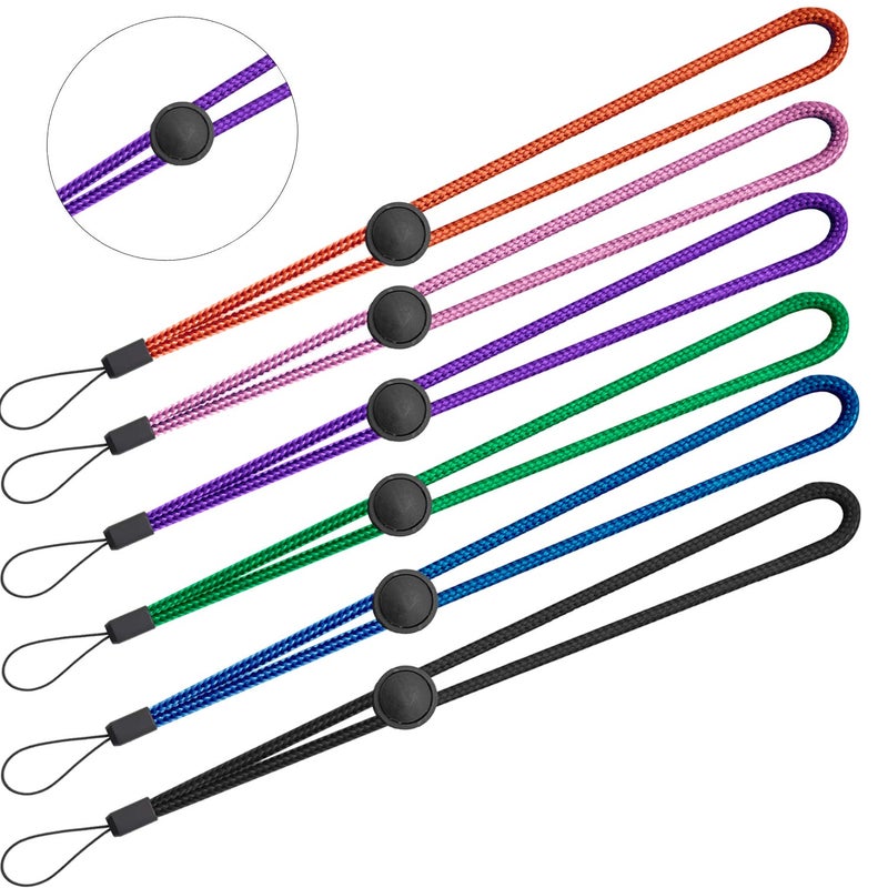YOUOWO 6 Pack 6 Colours Nylon Wrist Lanyard Adjustable Length,For Flashlight Wallet USB Flash Drive Hand Strap Cell Phone Charms Key ID Card Badge Holder - Image 2